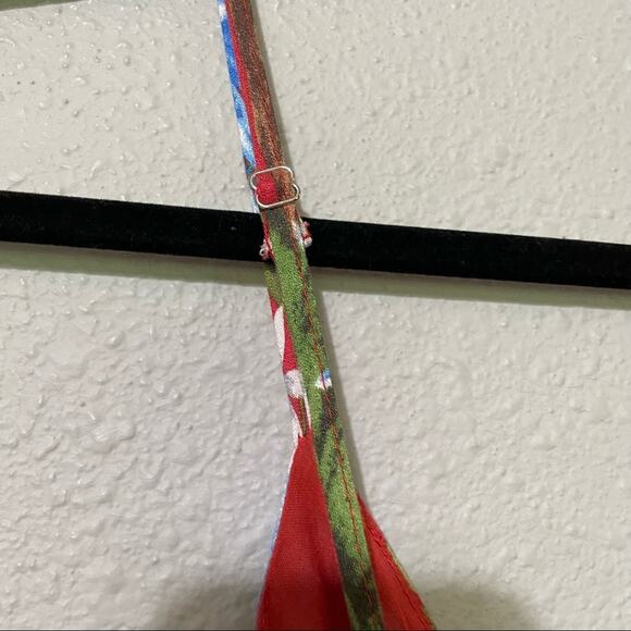 Everly Red Floral Ruffled Mini Dress Womens S Summer Sundress Girly Tropical - Picture 6 of 8